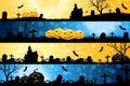 Four Halloween Banners Royalty Free Stock Photo