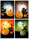 Four Halloween banners Royalty Free Stock Photo