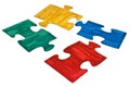 Four hand painted jigsaw puzzle pieces Royalty Free Stock Photo