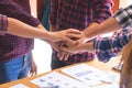 Hand together in business meeting for team concept Royalty Free Stock Photo