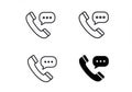 Four handset icons with speech bubbles representing communication Royalty Free Stock Photo