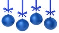 Four hanging christmas balls with nice bow