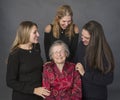 Four happy women, three generations Royalty Free Stock Photo