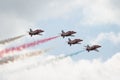 Four Hawk T1 jets on air show