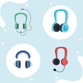 four headphones audio devices