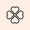 four heart icon. Simple heart, love logo