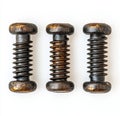 Four hex head screws on a see-through background. Royalty Free Stock Photo