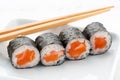 Four Hosomaki salmon sushi Royalty Free Stock Photo