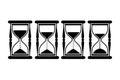 Four Hourglass Icons Black and White Vector Graphics hourglasses timer Royalty Free Stock Photo
