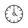 Black line icon for Four, clock and watch Royalty Free Stock Photo