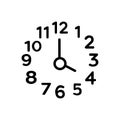 Black line icon for Four, timepiece and horologe Royalty Free Stock Photo