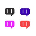 Chat bot vector icon with different colors. Voice support service chat bot,virtual online help customer support