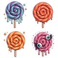 Spooky Halloween Lollipop with Swirled Pattern Royalty Free Stock Photo