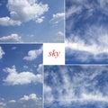Four image of blue sky, heaven. Royalty Free Stock Photo