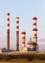 Four Industrial Refinery Towers
