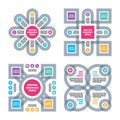 Four Infographic business concept. Four vector schemes with icons. Royalty Free Stock Photo