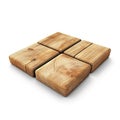 Four Square Wooden Blocks Arranged in a Diamond Shape Royalty Free Stock Photo