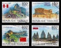 Four international landmarks celebrated on a series of stamps