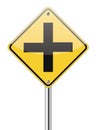 Four intersection traffic sign Royalty Free Stock Photo