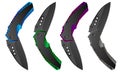 Four isolated realistic folding knives