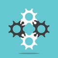 Four jigsaw cog wheels