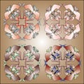 four Kaleidoscope circle Royalty Free Stock Photo