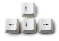 Four keyboard arrow keys on white background Royalty Free Stock Photo