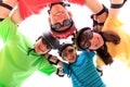 Four kids with helmets Royalty Free Stock Photo