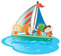 Four kids on sailboat