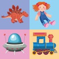 four kids toys Royalty Free Stock Photo