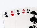 Four of Kind Card in Poker Game with White Background