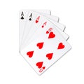 Four of a Kind, Playing cards, isolated on a white background. Poker hands. Design element. Playing cards