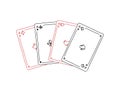 Four of a kind. Poker quads. Four aces. Good luck in the game. Playing cards. Hand drawn sketch line.