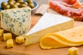 Four kinds of cheese Royalty Free Stock Photo