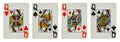 Four Kings Vintage Playing Cards - isolated Royalty Free Stock Photo