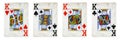 Four Kings Vintage Playing Cards - isolated Royalty Free Stock Photo