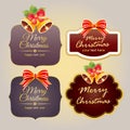 Four label golden shiny christmas decoration