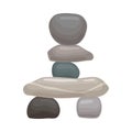 Four large flat stones lie on two small ones. Vector illustration on white background.