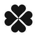 Four-leaf clover black simple icon Royalty Free Stock Photo