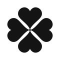 Four-leaf clover black simple icon Royalty Free Stock Photo