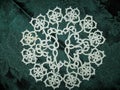 Four Leaf CLover design tatted doily Royalty Free Stock Photo