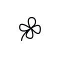 Four-leaf clover doodle icon, vector illustration