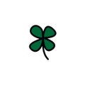 Four-leaf clover doodle icon, vector illustration