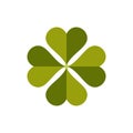 Four-leaf clover flat icon Royalty Free Stock Photo