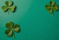 four leaf clover on a green background Royalty Free Stock Photo