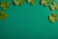 four leaf clover on a green background Royalty Free Stock Photo