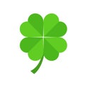 Four-leaf clover. Green leaves clover for Good Luck St Patrick`s Day. Vector illustration Royalty Free Stock Photo