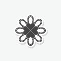 Four leaf clover and horseshoe sticker icon isolated on white background Royalty Free Stock Photo
