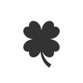 Four leaf clover icon in flat style. St Patricks Day vector illustration on white isolated background. Flower shape business Royalty Free Stock Photo