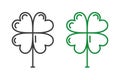Four Leaf Clover icon isolated on white background. Shamrock symbol.